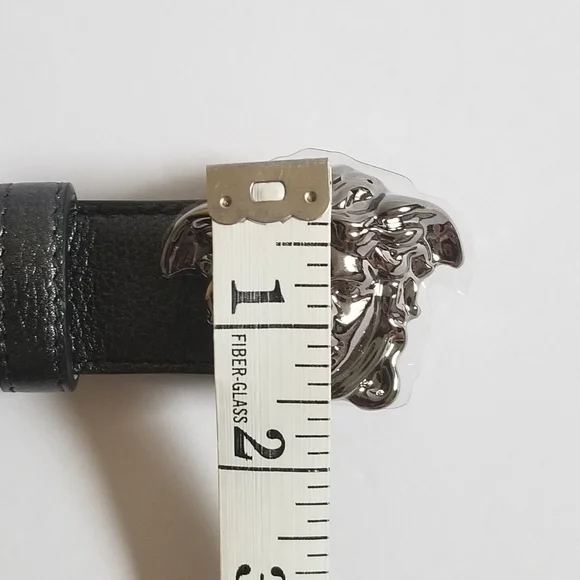 Versace La Medusa Leather Belt Black Size 36 (90cm) - Picture 5 of 7